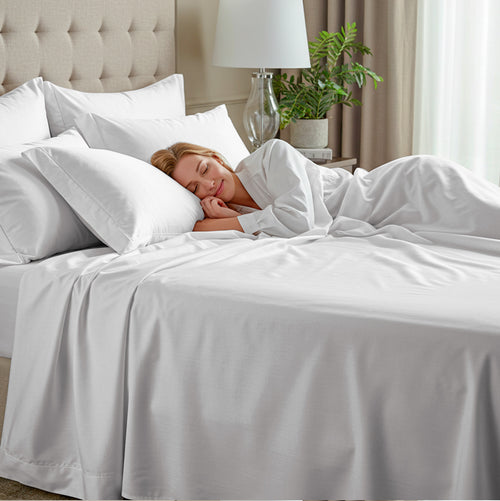 Jogo de Cama 4 Peças Percal 600 Fios #branco