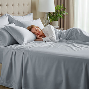 Jogo de Cama 3 Peças Percal 600 Fios #cinzaclaro
