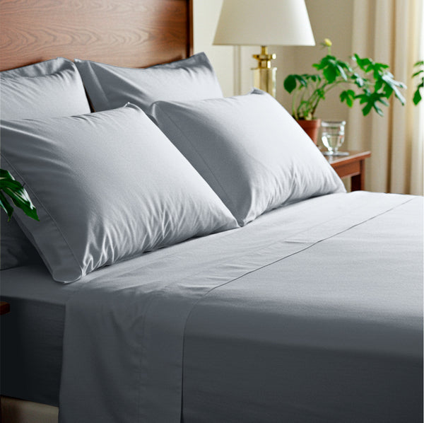 Jogo de Cama 3 Peças Percal 600 Fios #cinzaclaro