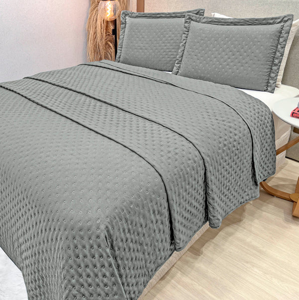 Cobre-Leito Percal 400 Fios #cinza