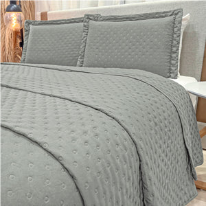 Cobre-Leito Percal 400 Fios #cinza