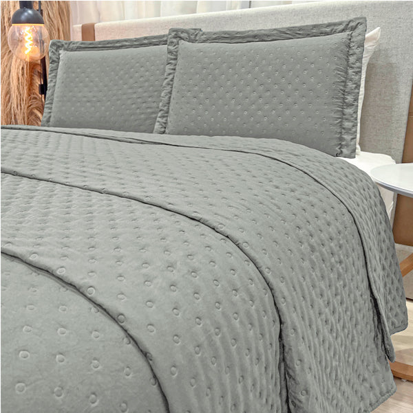 Cobre-Leito Percal 400 Fios #cinza