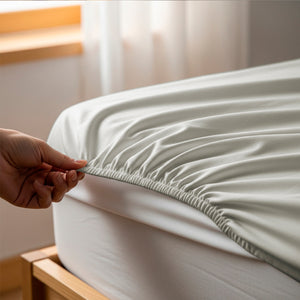 Lençol com Elástico Percal 400 Fios #marfim