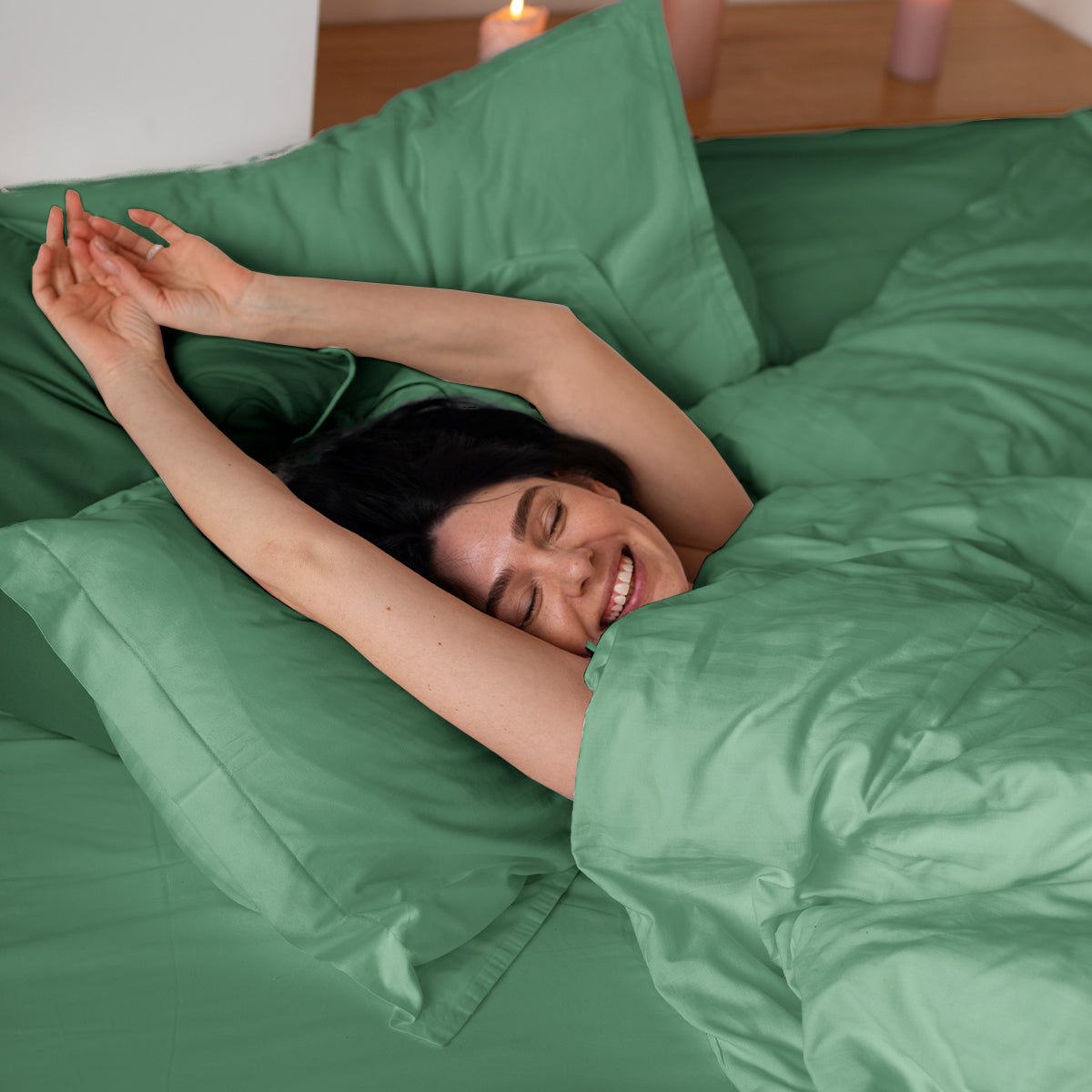 Jogo de Cama 4 Peças Toque de Pluma #verdeescuro