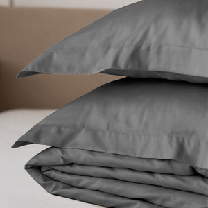 Jogo de Cama 4 Peças Percal 400 Fios #cinza