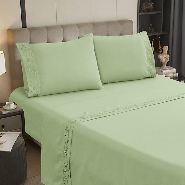Jogo de Cama 4 Peças Percal 400 Fios #verde