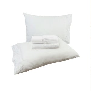 Jogo de Cama 4 Peças Percal 400 Fios #branco