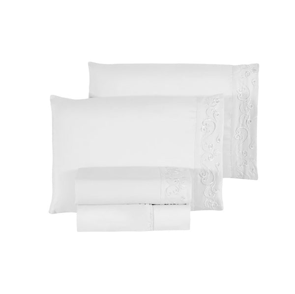 Jogo de Cama 4 Peças Percal 400 Fios #branco
