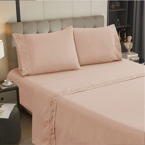 Jogo de Cama 4 Peças Percal 400 Fios #rosa