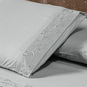 Jogo de Cama 4 Peças Percal 400 Fios #cinzaclaro