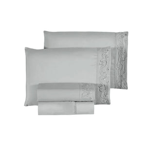 Jogo de Cama 4 Peças Percal 400 Fios #cinzaclaro