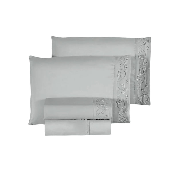 Jogo de Cama 4 Peças Percal 400 Fios #cinzaclaro