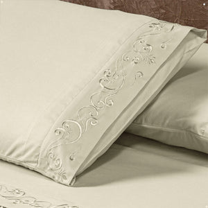 Jogo de Cama 4 Peças Percal 400 Fios #creme