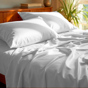 Jogo de Cama 3 Peças Bambu 600 Fios #branco