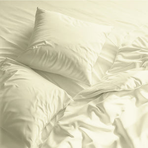 Jogo de Cama 3 Peças Bambu 600 Fios #marfim