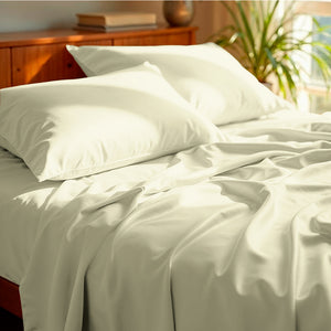 Jogo de Cama 3 Peças Bambu 600 Fios #marfim